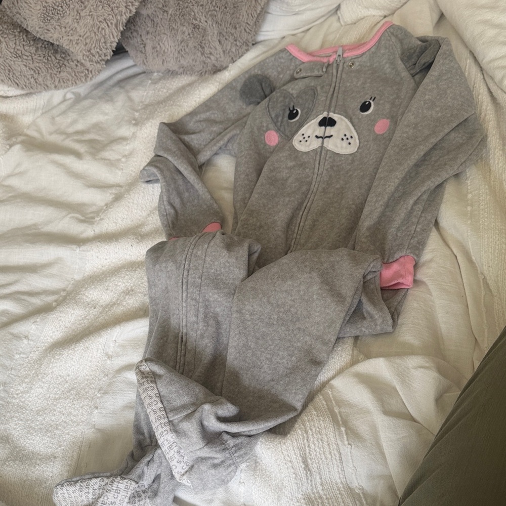 4T Animal Gray and Pink Kids One Piece